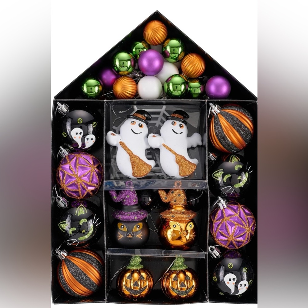 Set of 40 Valery Madelyn Halloween Shatter Proof Ornaments NIB